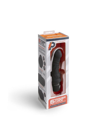 Черный вибратор-реалистик 6  Realistic Vibrator - 17 см.