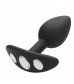 Черная анальная пробка Diamond Butt Plug With Handle - 7,7 см.