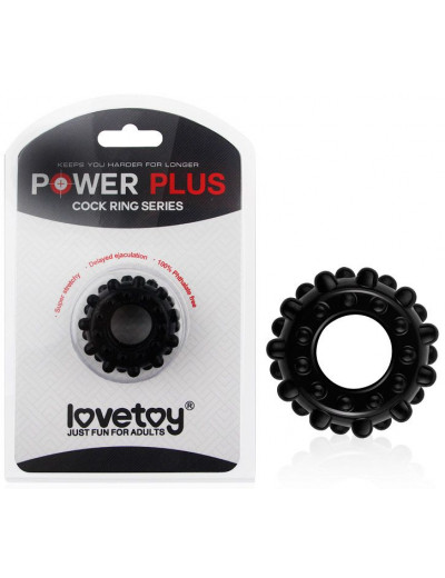 Черное эрекционное кольцо POWER PLUS Cockring