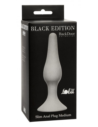 Серая анальная пробка Slim Anal Plug Medium - 11,5 см.