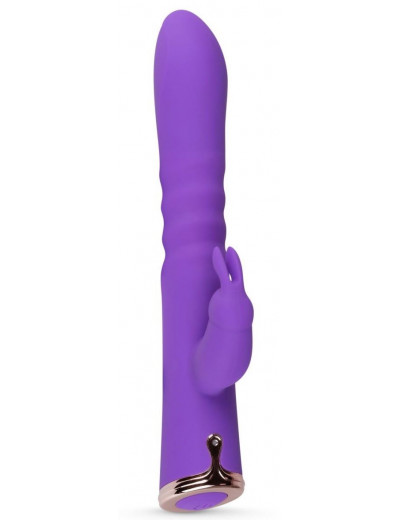 Фиолетовый вибратор-кролик The Queen Thrusting Vibrator - 29 см.