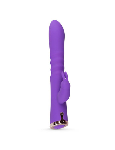 Фиолетовый вибратор-кролик The Queen Thrusting Vibrator - 29 см.