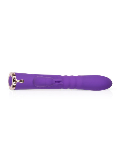 Фиолетовый вибратор-кролик The Queen Thrusting Vibrator - 29 см.