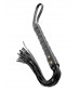 Чёрная кожаная плетка Cat-O-Nine Tails - 46,4 см.