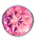 Малая серебристая анальная пробка Diamond Pink Sparkle Small с розовым кристаллом - 7 см.