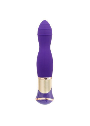 Фиолетовый вибратор с ротацией ECSTASY Deluxe Rippled Vibe - 20 см.