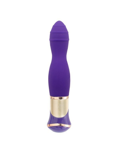 Фиолетовый вибратор с ротацией ECSTASY Deluxe Rippled Vibe - 20 см.