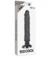 Черный вибратор на присоске Basecock Realistic Vibrator 2in1 - 20 см.