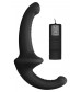 Черный безремневой вибрострапон с пультом управления Vibrating Silicone Strapless Strapon