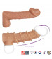 Телесная насадка с шипами и открытой головкой Nude Sleeve M - 12 см.