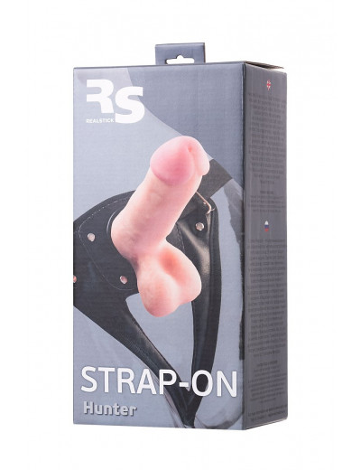 Телесный страпон на трусиках Realstick Hunter - 14,5 см.