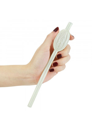 Светящиеся в темноте трубочки для напитков в виде вагины Pussy Straws - 9 шт.