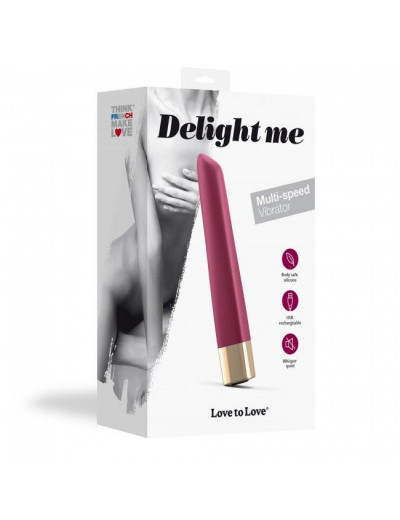 Сливовый мини-вибромассажер Delight Me - 12 см.