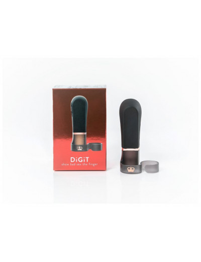 Черный вибромассажер-насадка на пальчик DiGiT - 9 см.