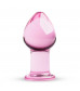 Розовая стеклянная пробка Glass Buttplug No.27 - 8,5 см.