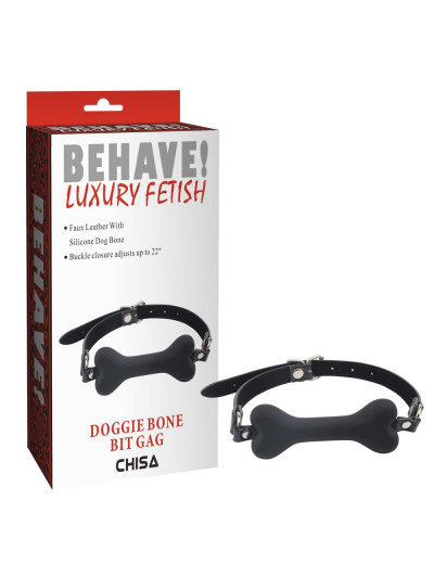 Черный силиконовый кляп-косточка Doggie Bone Bit Gag
