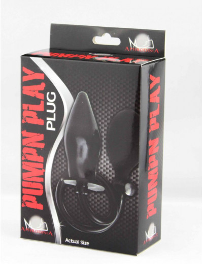 Черный анальный стимулятор с расширением Pumpn Play Plug - 12 см.