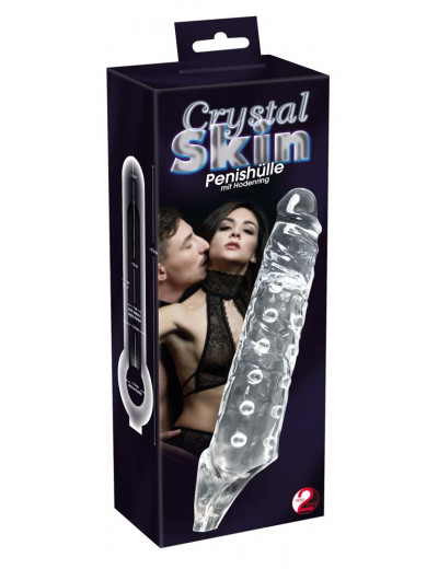 Прозрачная закрытая насадка Crystal Skin Penis Sleeve - 27,8 см.
