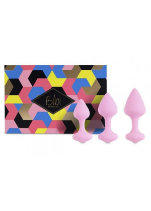 Набор из 3 нежно-розовых анальных пробок Bibi Butt Plug Set
