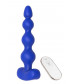 Синяя анальная виброелочка с пультом ДУ Remote Anal Bead - 18 см.