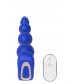 Синяя анальная виброелочка с пультом ДУ Remote Anal Bead - 18 см.