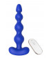 Синяя анальная виброелочка с пультом ДУ Remote Anal Bead - 18 см.