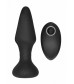 Черный анальный вибромассажер N 81 Rechargeable Remote Controlled Butt Plug - 14 см.