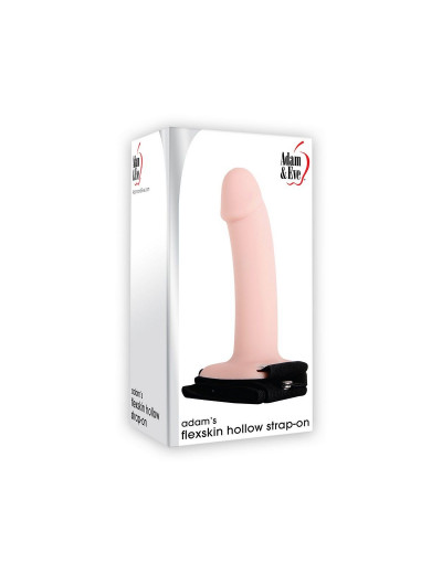 Полый поясной фаллоимитатор FlexSkin Hollow Strap-On - 15,2 см.