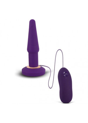 Фиолетовая анальная вибропробка APEX BUTT PLUG SMALL PURPLE - 14 см.