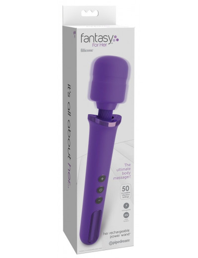 Фиолетовый вибромассажер Rechargeable Power Wand
