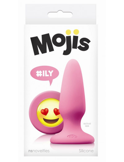 Розовая силиконовая пробка среднего размера Emoji ILY - 10,2 см.