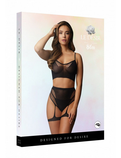 Эротический комплект из сетки Bra Set With Garters