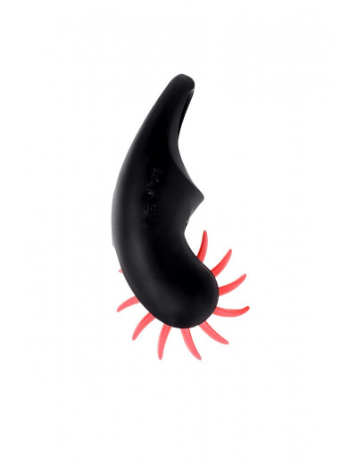 Чёрно-красное эрекционное виброкольцо Erotist
