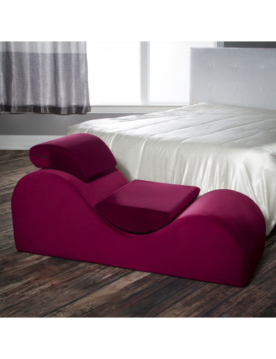 Бордовое вельветовое кресло для любви Liberator Esse Sex Chair