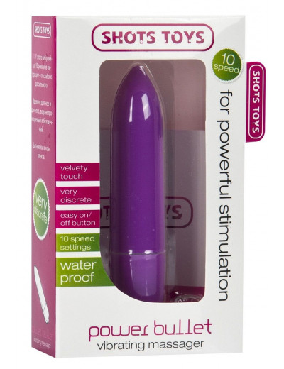 Фиолетовая удлинённая вибропуля Power Bullet Purple - 8,3 см.