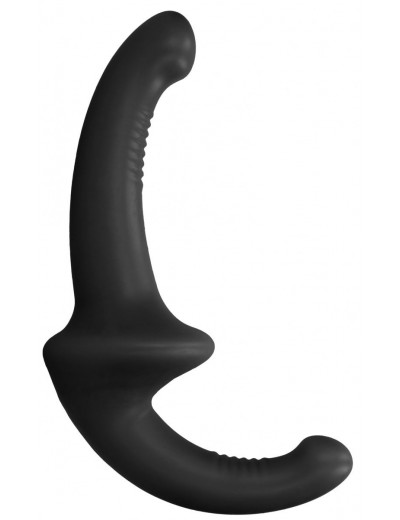 Черный безремневой страпон Silicone Strapless Strapon