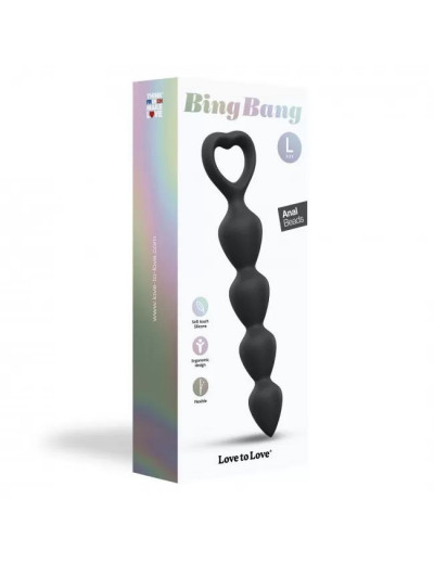Черная анальная цепочка Big Bang Large - 14,8 см.
