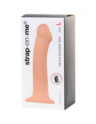 Телесный фаллос на присоске Silicone Bendable Dildo L - 19 см.