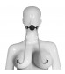 Серебристо-черный кляп с зажимами на соски Breathable Ball Gag With Nipple Clamp