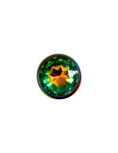 Радужная анальная пробка Rainbow Metal Plug Small - 9,4 см.