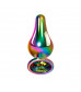 Радужная анальная пробка Rainbow Metal Plug Small - 9,4 см.