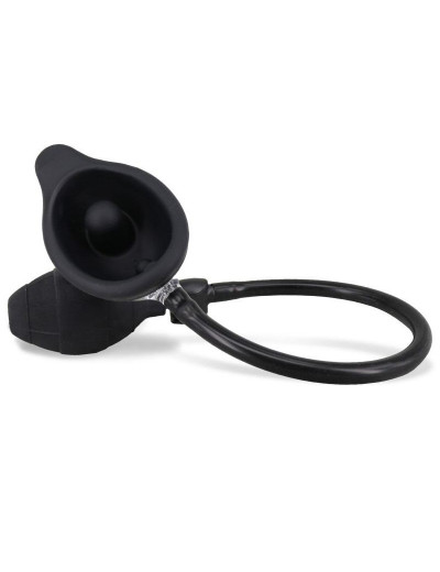 Чёрная вибропомпа для вагины с 7 режимами вибрации VIBRATING VAGINA PUMP
