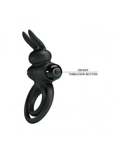 Черное эрекционное кольцо с вибростимуляцией клитора Vibrant Penis Ring III