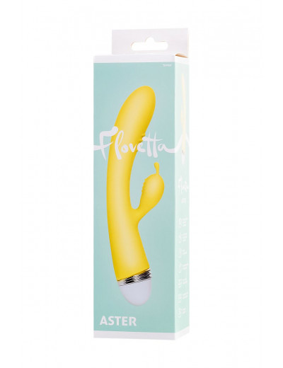 Желтый вибратор-кролик Aster - 22 см.