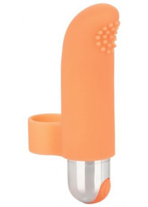 Оранжевая пулька-насадка на палец Finger Tickler - 8,25 см.