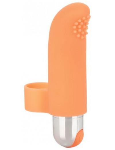 Оранжевая пулька-насадка на палец Finger Tickler - 8,25 см.
