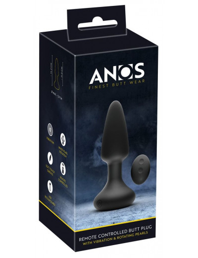 Черная анальная вибровтулка Remote Controlled Butt Plug - 14,2 см.