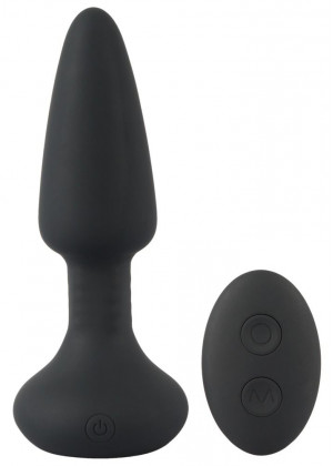 Черная анальная вибровтулка Remote Controlled Butt Plug - 14,2 см.