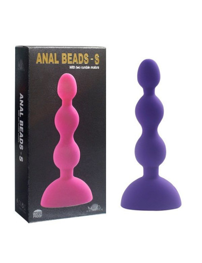Фиолетовый анальный вибростимулятор Anal Beads S - 14,5 см.