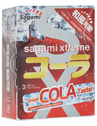 Ароматизированные презервативы Sagami Xtreme Cola  - 3 шт.